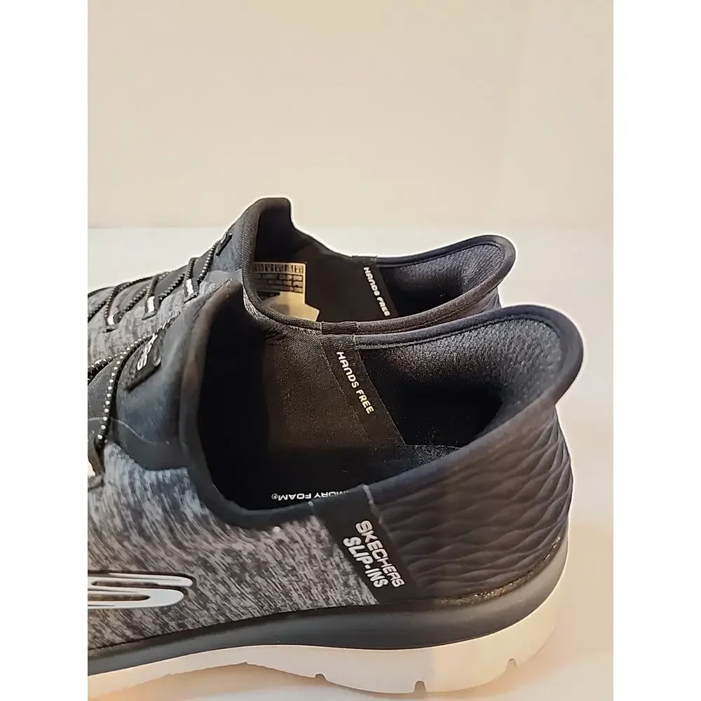 Skechers Slip Ins Shoes Women's 11 Black Gray Slip On Walking Athletic Sneakers